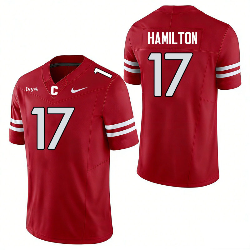 Cornell Big Red #17 TJ Hamilton College Football Jerseys,Uniforms Stitched-Red